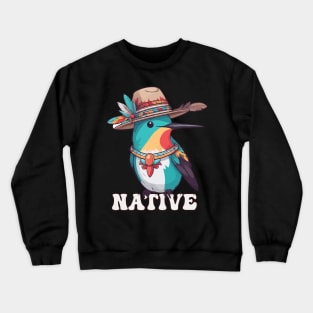 Native American Indigenous Hummingbird Crewneck Sweatshirt